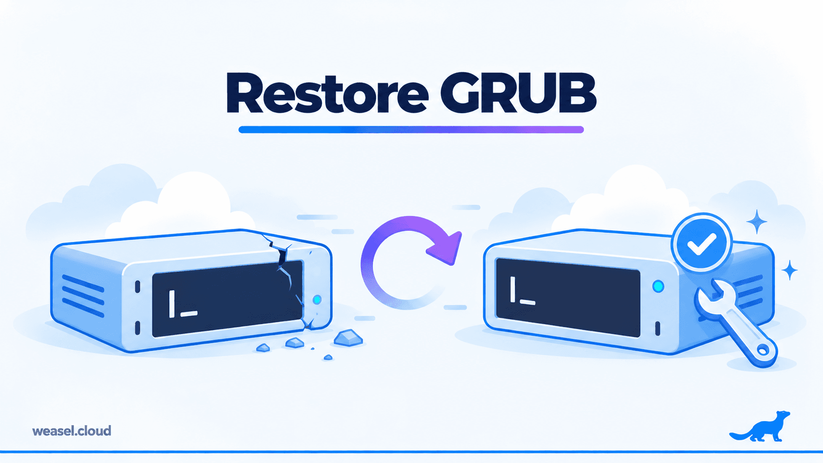 Article cover: restoring the GRUB bootloader on Ubuntu