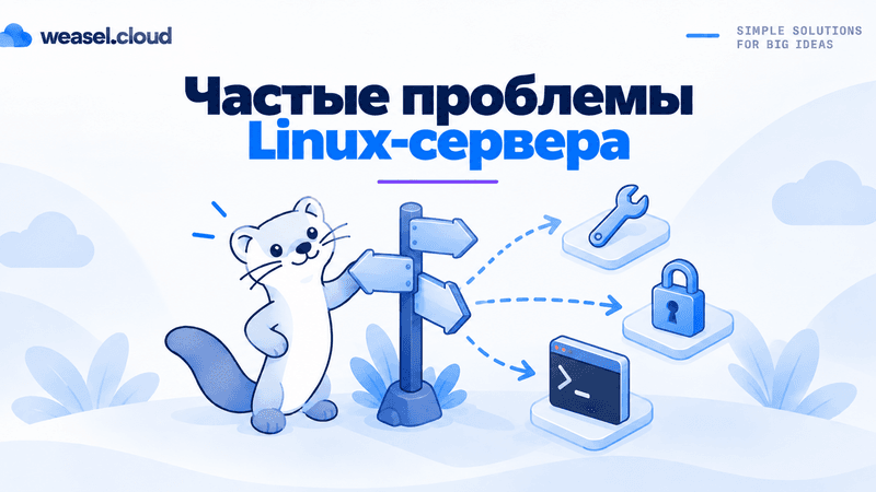 Частые проблемы Linux-сервера - обложка RU