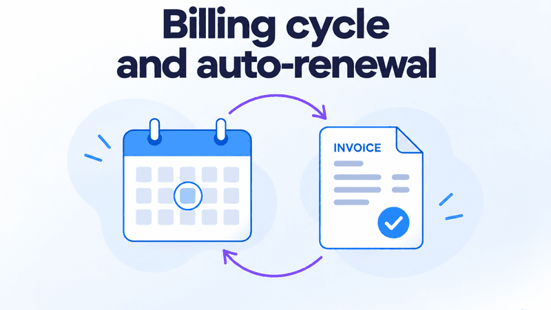 Cover: billing cycle and auto-renewal