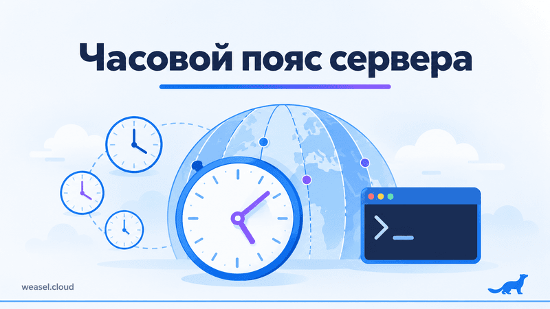Обложка статьи: часовой пояс и время на сервере